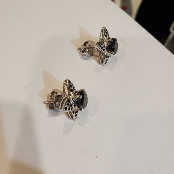 Flash Sale GENUINE MOISSANITE NATURAL BLACK EARRINGS - Picture 9 of 9